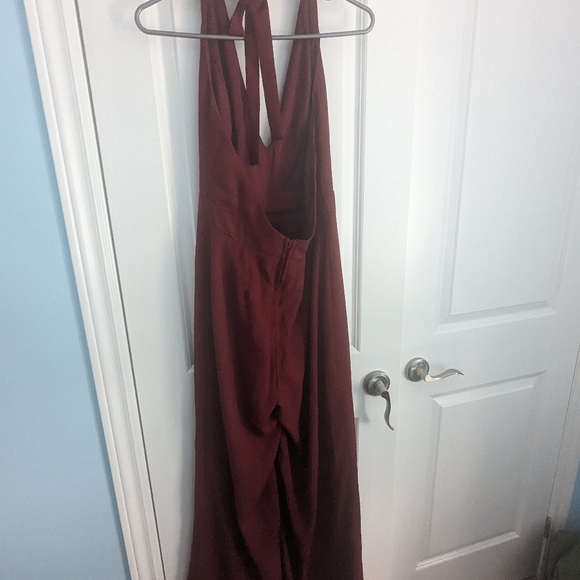 Charlotte Russe Red Halter Backless Jumpsuit - Picture 3 of 3